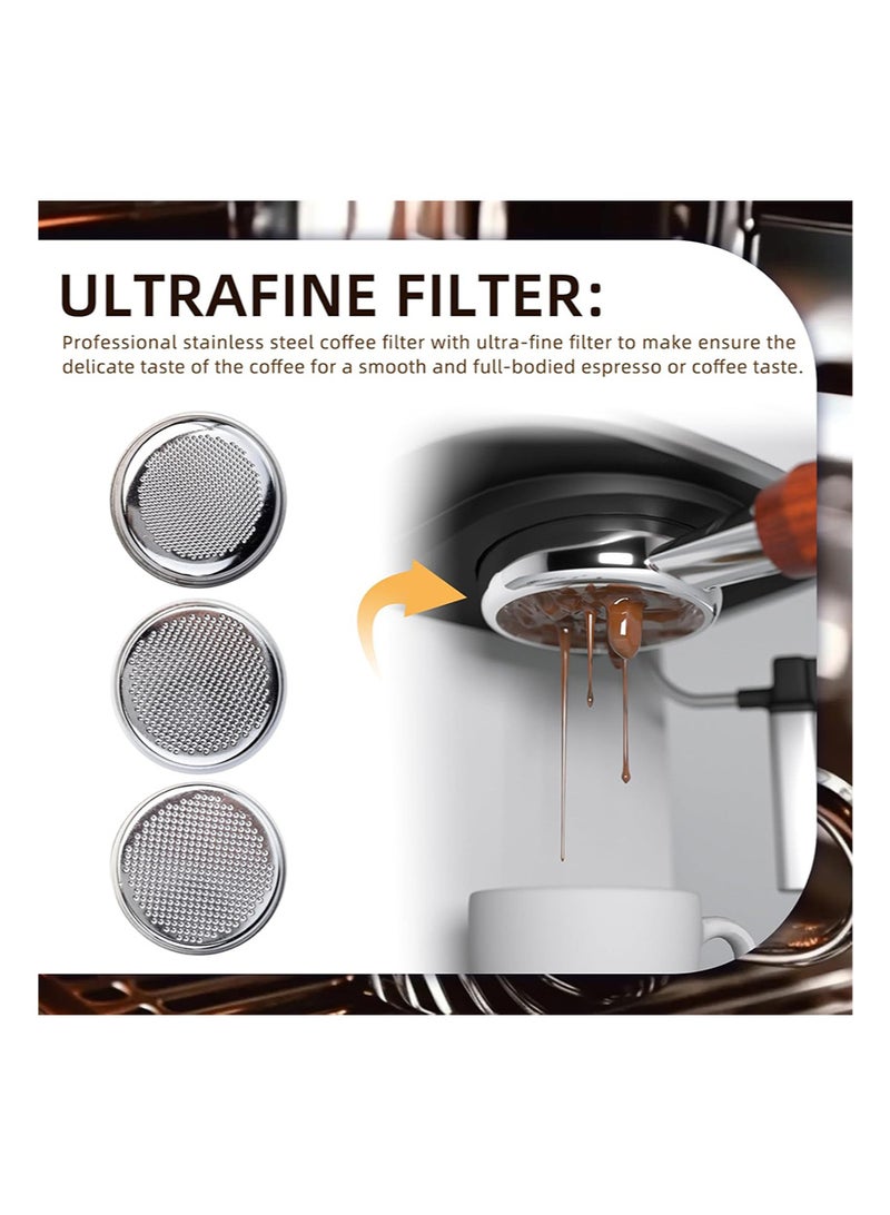 EZSOZO 51mm Coffee Filter Basket， Stainless Steel Reusable Coffee Machine Filter Accessory， Single/Double/Four Cup Single-Wall Coffee Pressurized Porous Filter - Image 5